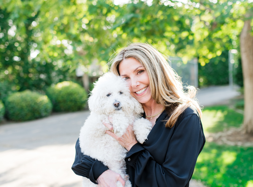 cynthia delaney with her cute dog