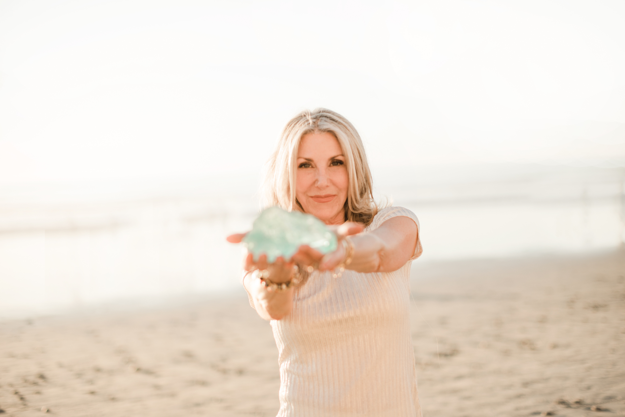 cynthia holding a crystal