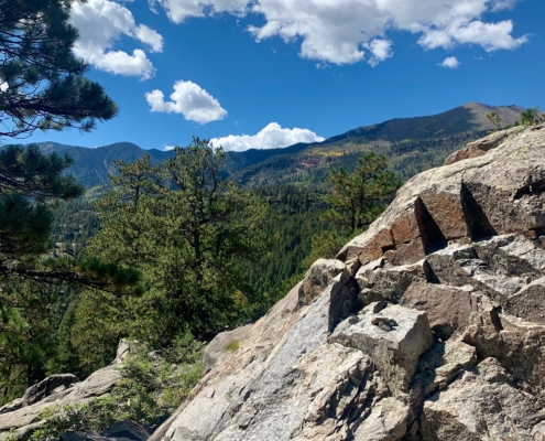 hiking in the mountains