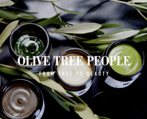 Olive Tree People products in the background